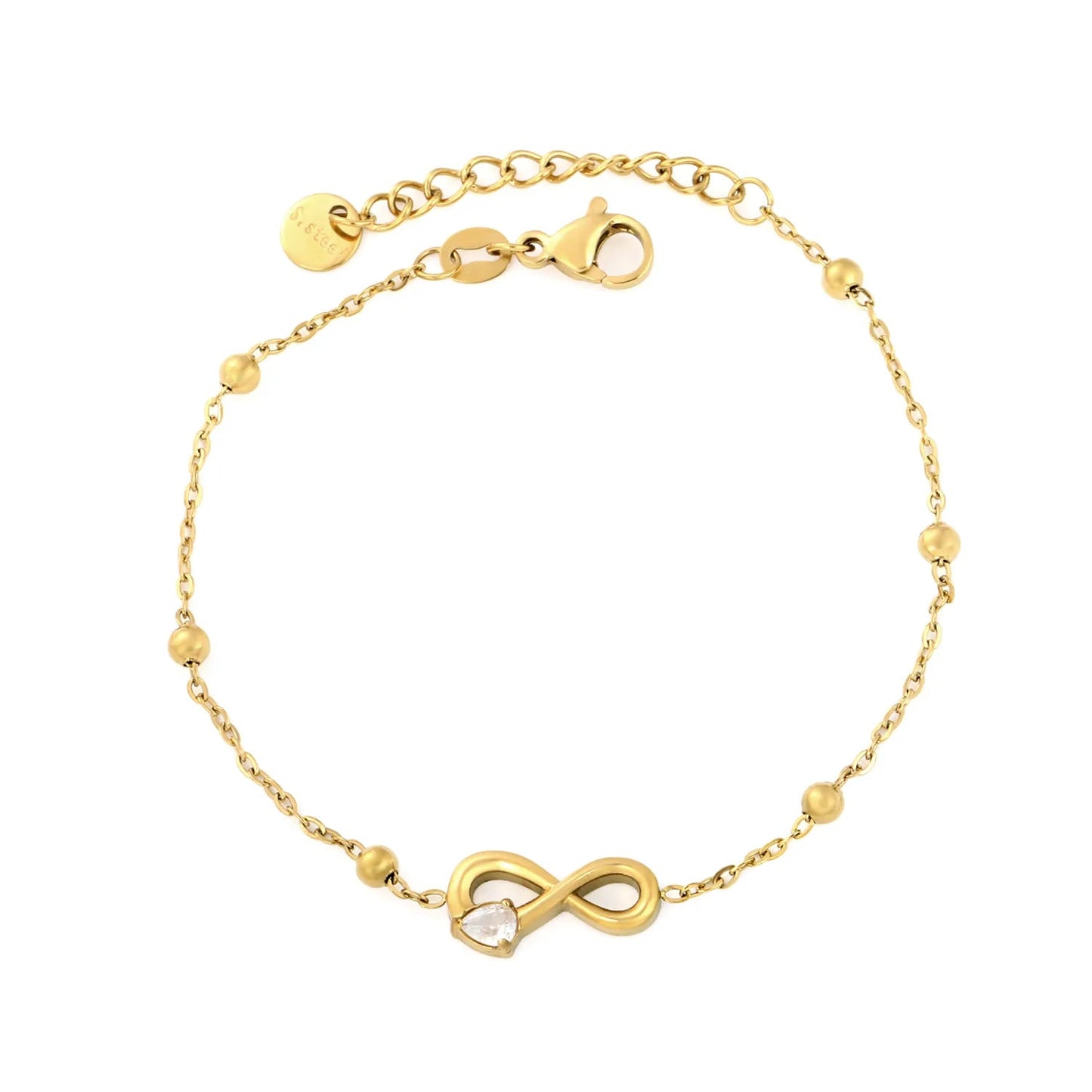 A Modern Twist on Classic Infinity Jewelry Featuring a Solitaire Drop Stone