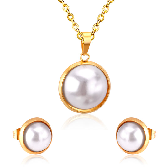 pearl hoop gold frame stainless steel
