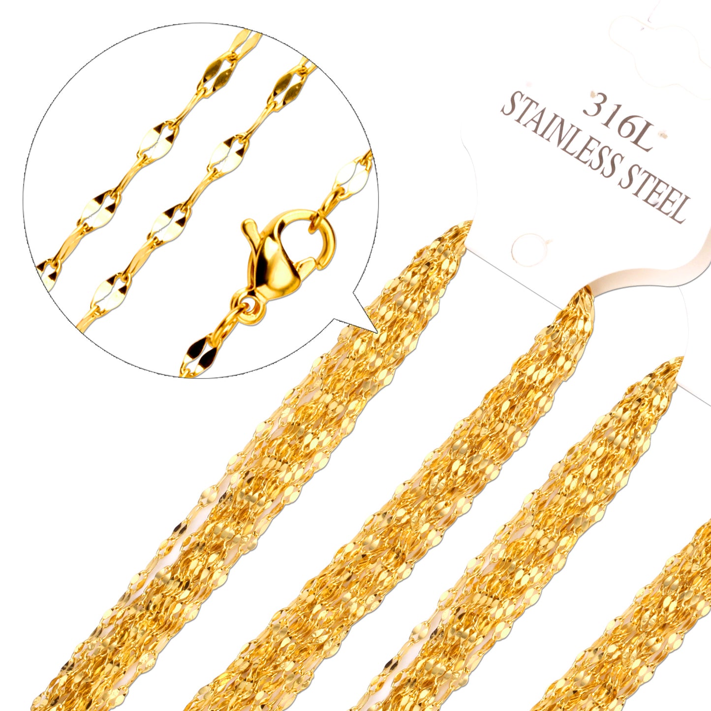 10pcs Gold and Silver Tone Chain Collection - Various Styles with Different Clasps