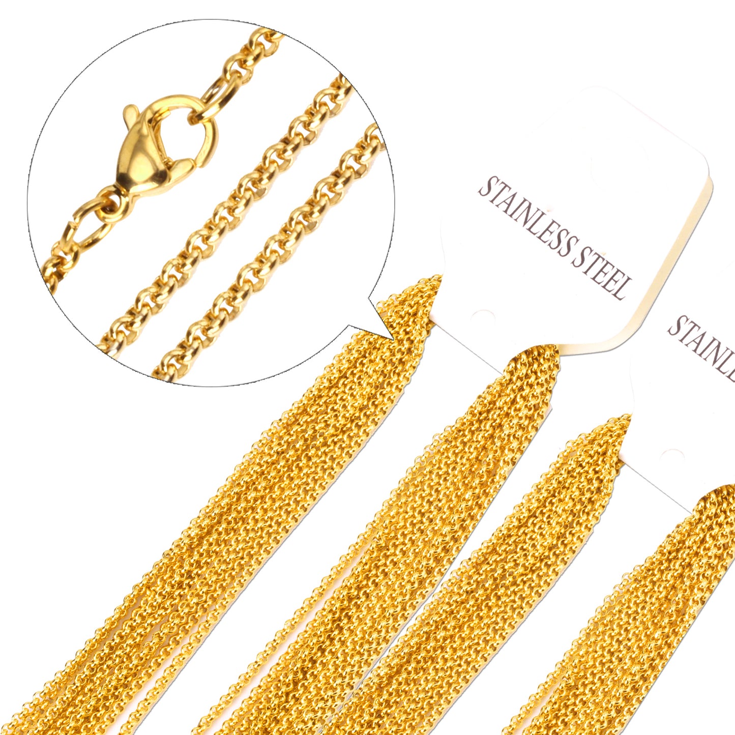 10pcs Gold and Silver Tone Chain Collection - Versatile Jewelry Basics