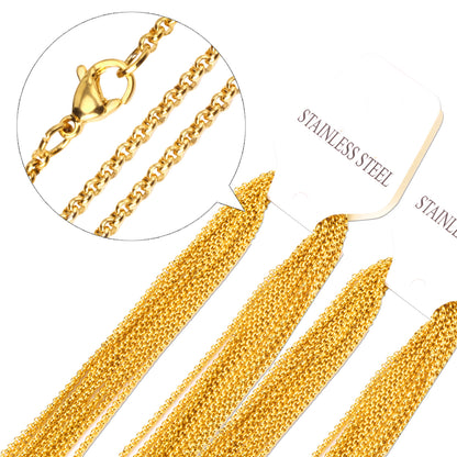 10pcs Gold and Silver Tone Chain Collection - Versatile Jewelry Basics