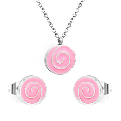 pink spiral rose gold jewelry-steel