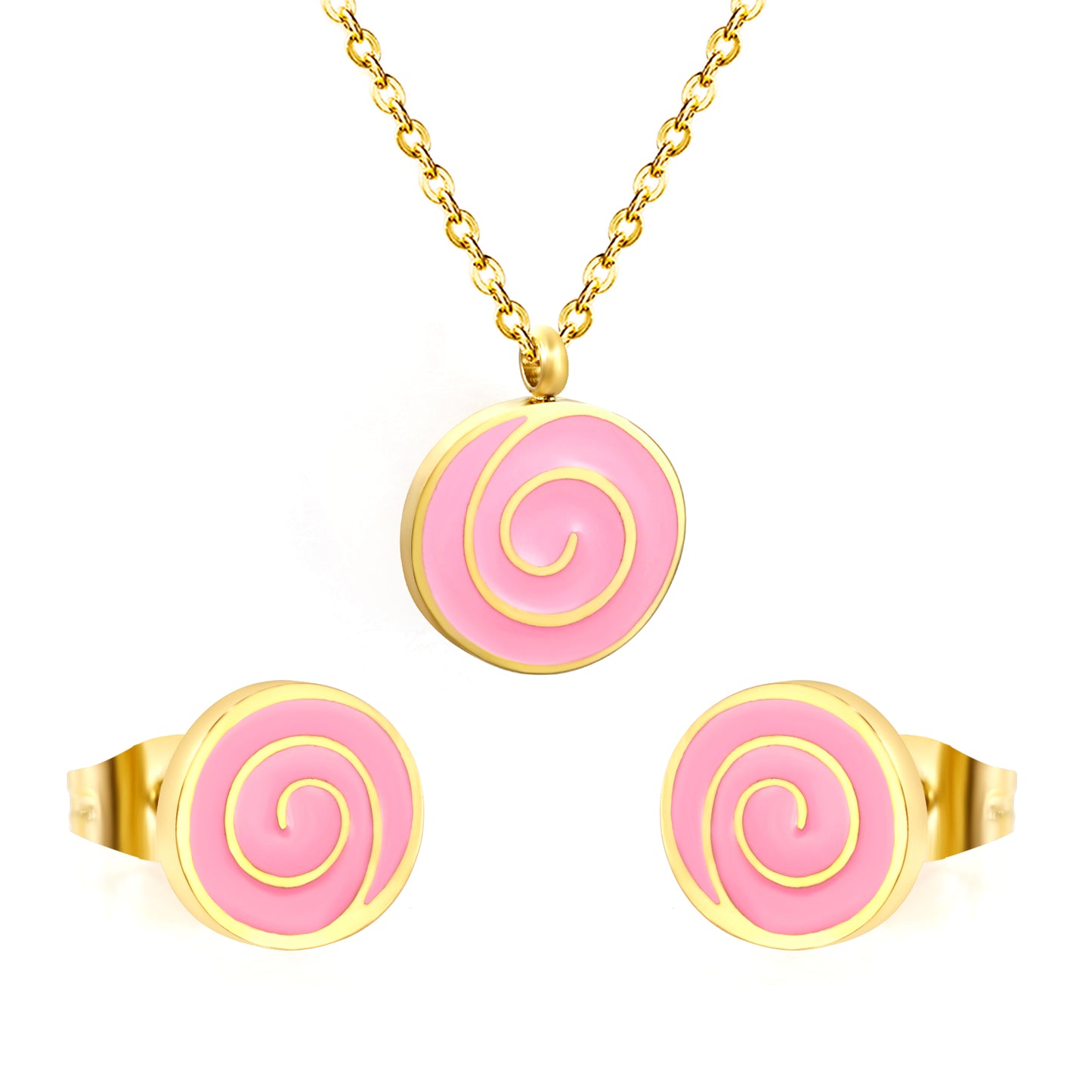 pink spiral rose gold jewelry