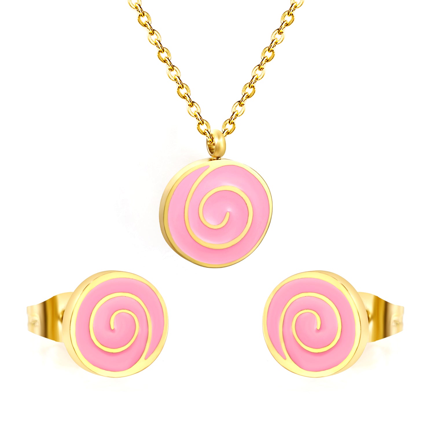 pink spiral rose gold jewelry