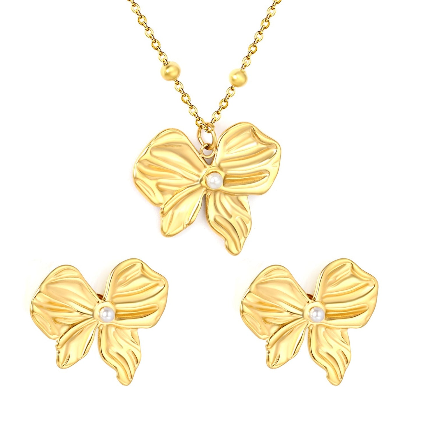 Elevate Your Date Night Look with an Elegant Ribbon Bow Pearl Duo