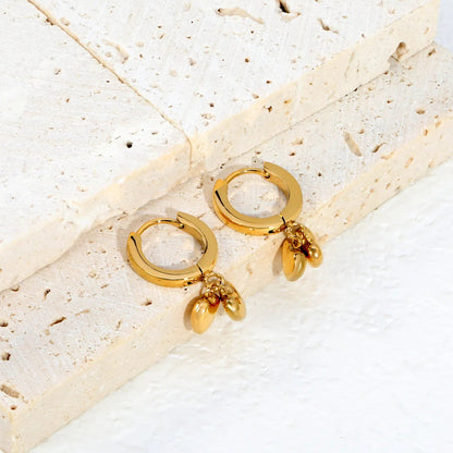 Minimalist Bold Wide Band Huggie Earrings Detachable Smooth 3D Heart
