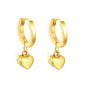 Minimalist Bold Wide Band Huggie Earrings Detachable Smooth 3D Heart
