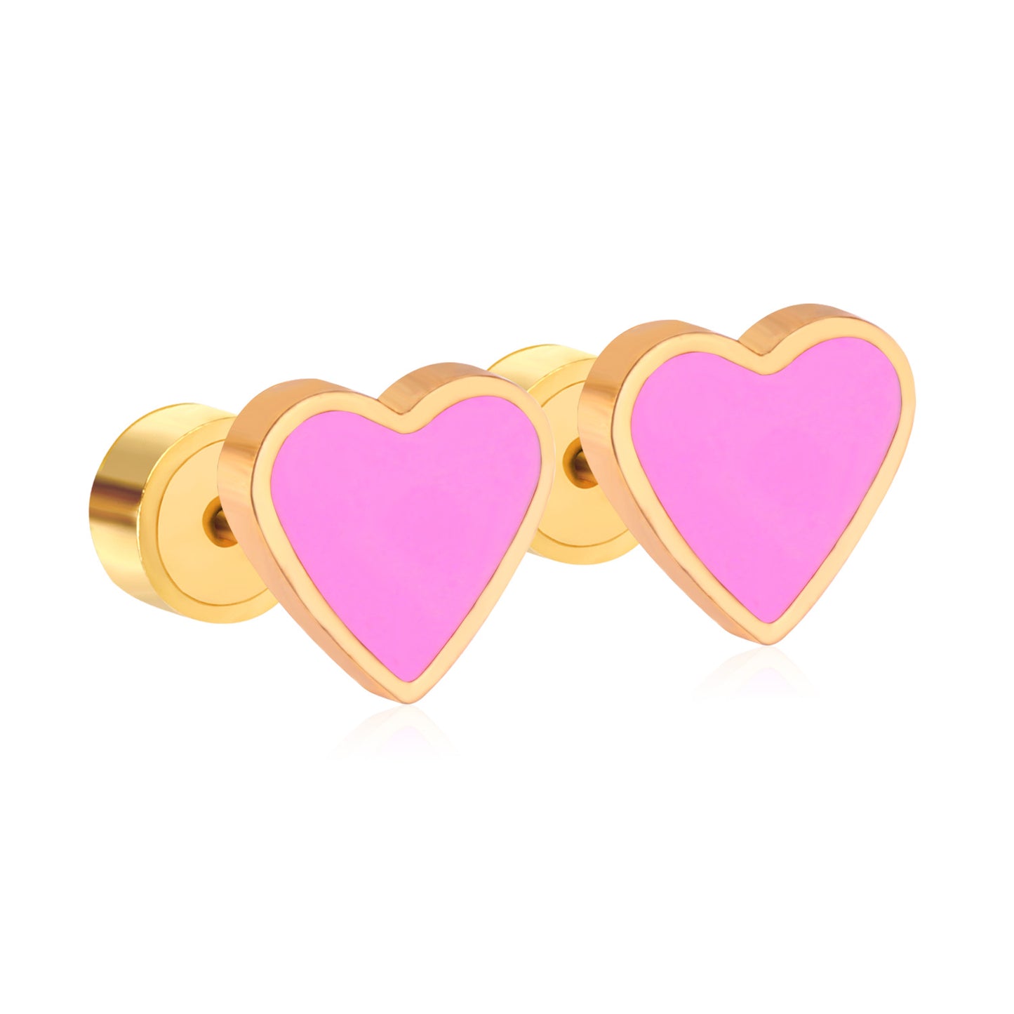 Wholesale Black Heart Stud Earrings Sleek Mystique Gold Edged Chic