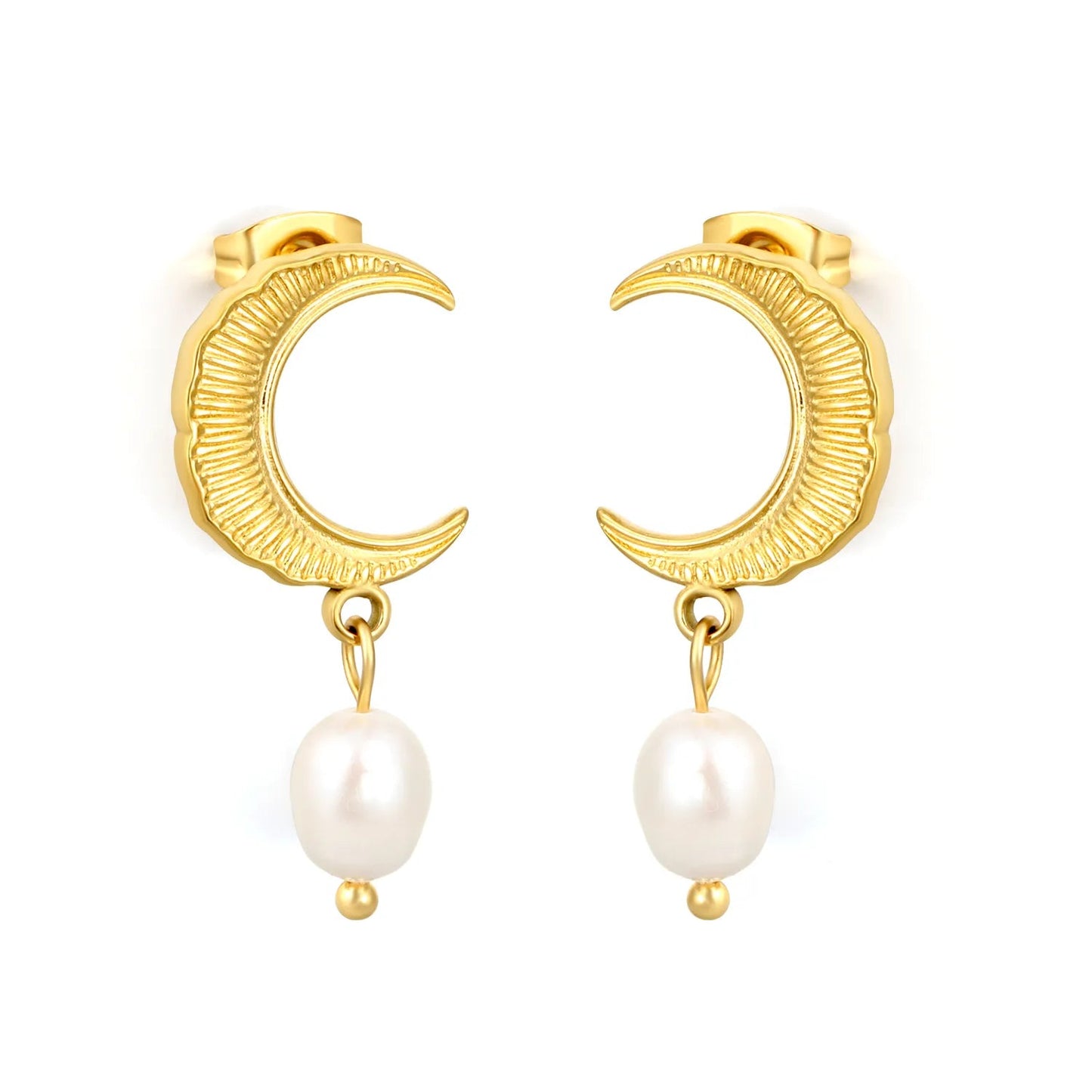 Wholesale 6x8mm natural-look rice shape baroque pearl Earrings