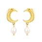 Wholesale 6x8mm natural-look rice shape baroque pearl Earrings