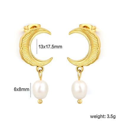 Wholesale 6x8mm natural-look rice shape baroque pearl Earrings