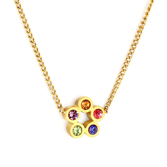 Factory Direct 18K Gold Plated Vibrant Crystal Plum Blossom Jewelry