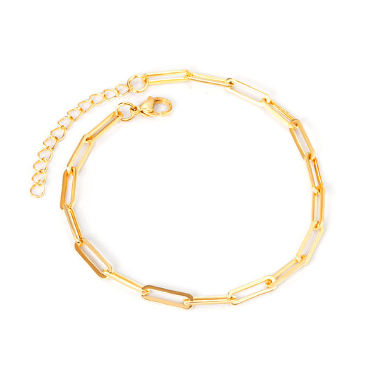 rectangle link anklet modern