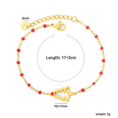 Embrace Festive Holiday Cheer with a Vibrant Red Beaded Christmas Tree Bracelet