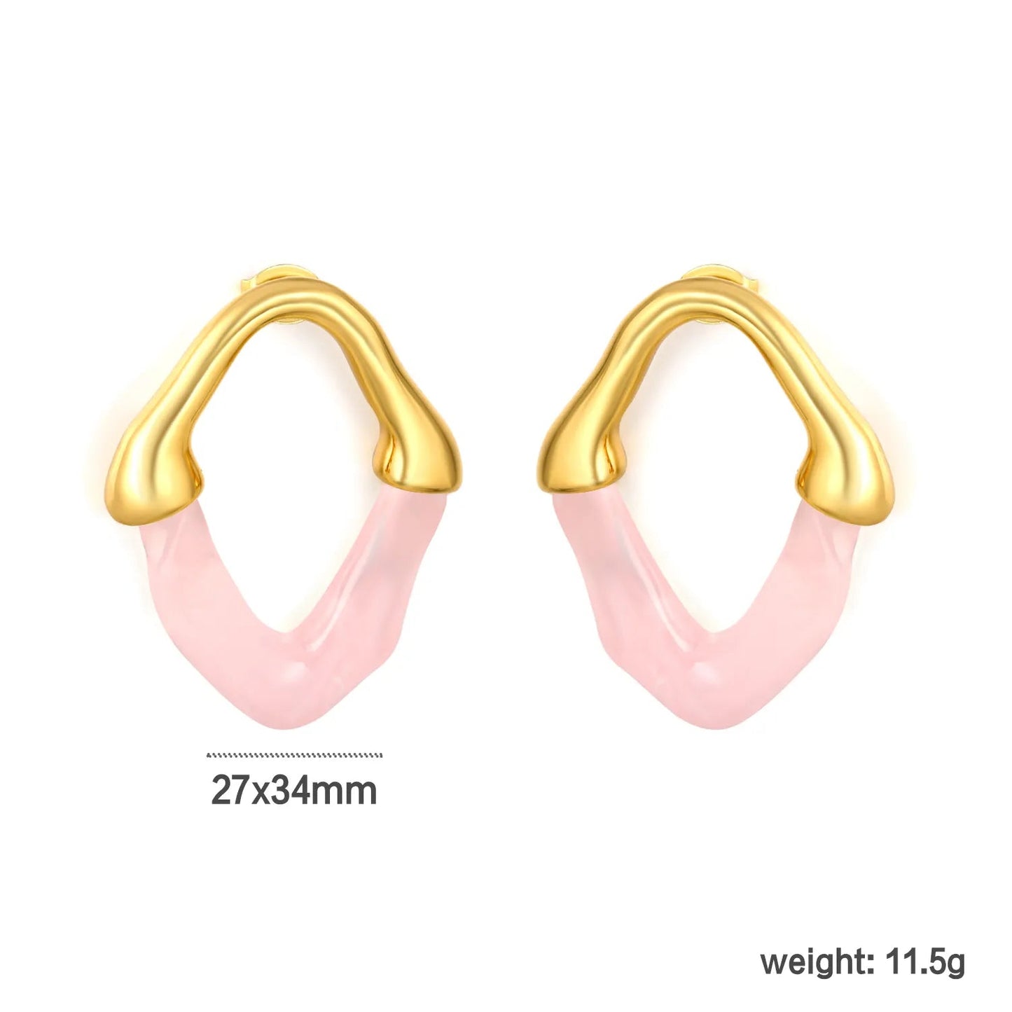 Wholesale Irregular V Resin Patchwork Gold Hoop Earrings Assortment