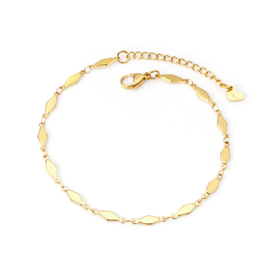 rhombus link anklet geometric