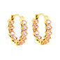 18K PVD Gold Plated Sparkling Cubic Zirconia Hoops Tarnish-Free