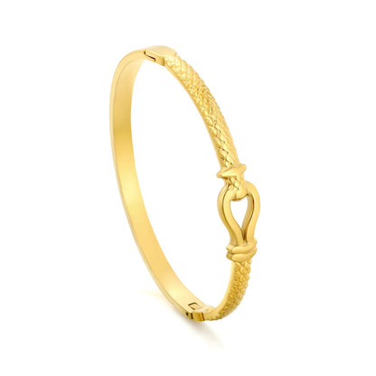 Wholesale Horsebit Clasp Thin Hinged Bangle Light Luxury Equestrian Style Jewelry