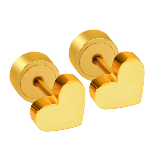 Wholesale Golden Heart Shaped Stud Earrings