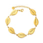 Bohemian Wanderlust: Heavy-Duty 3D Embossed Golden Shell Bracelet