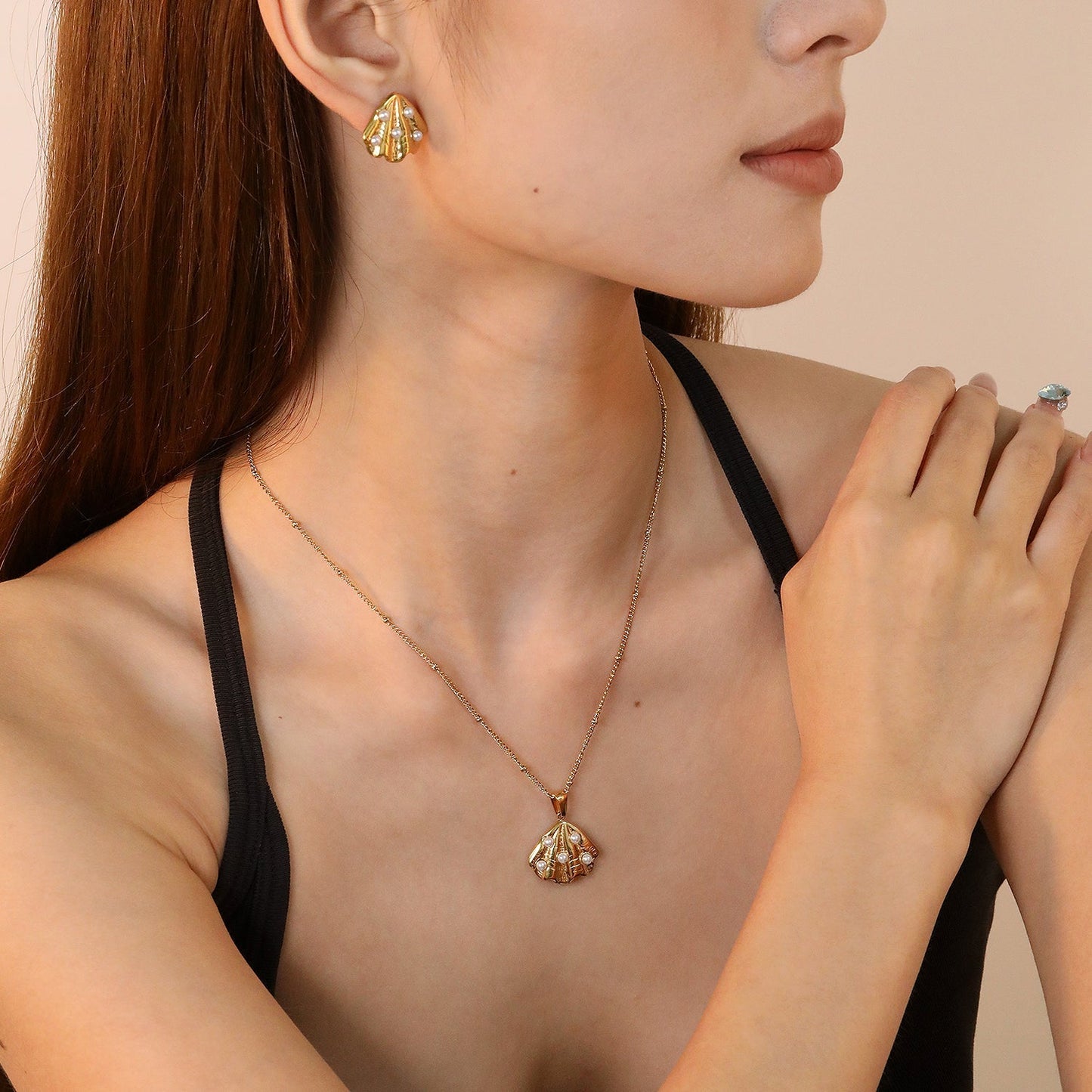 Waterproof 18K Gold Plated Ocean Theme Scallop Shell Earrings Pack