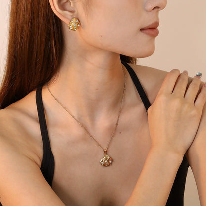 Waterproof 18K Gold Plated Ocean Theme Scallop Shell Earrings Pack