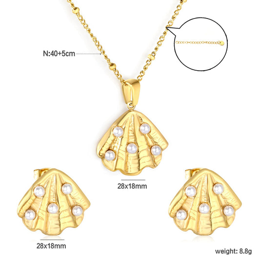 Waterproof 18K Gold Plated Ocean Theme Scallop Shell Earrings Pack