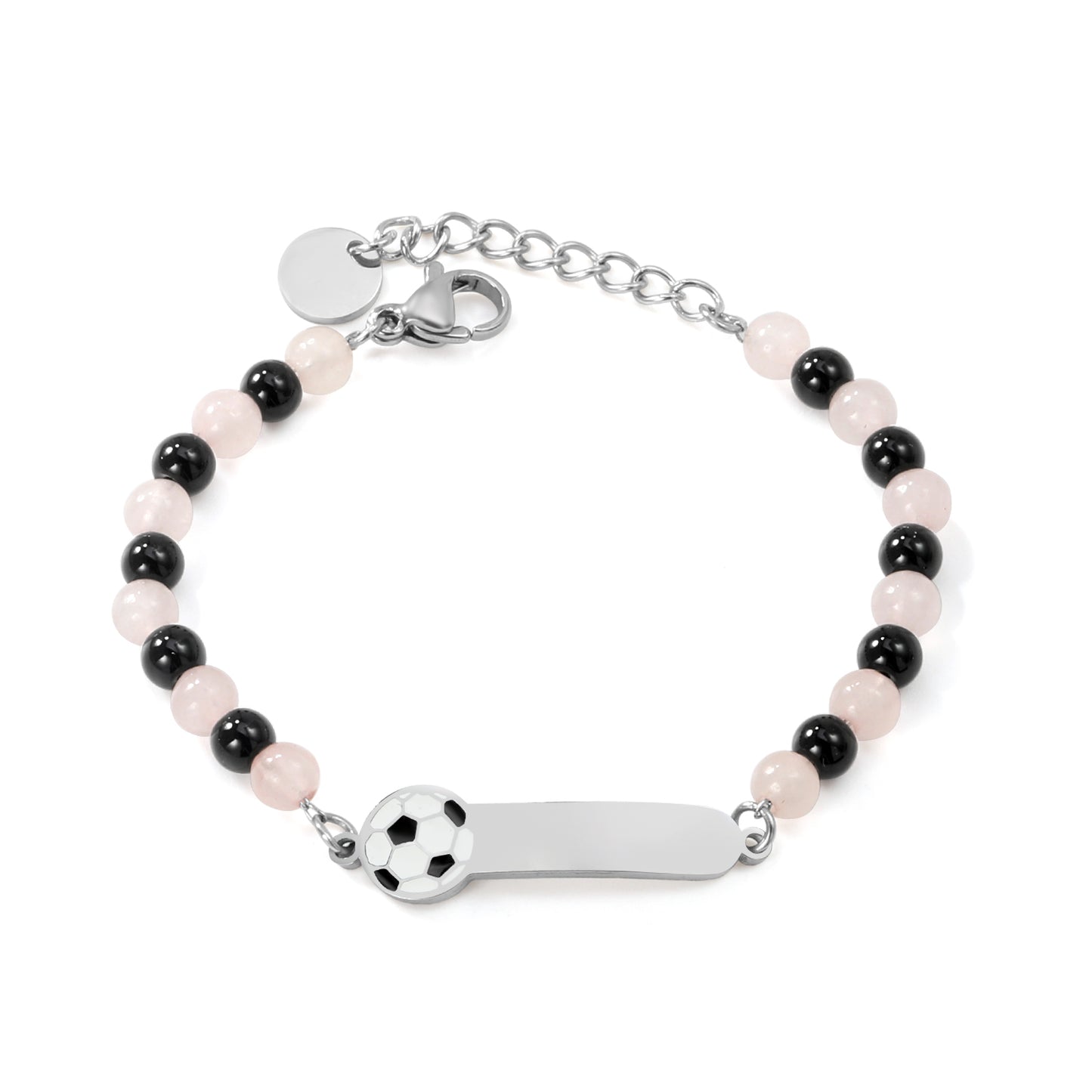 silver-black-pink-bracelet-geometric-charm