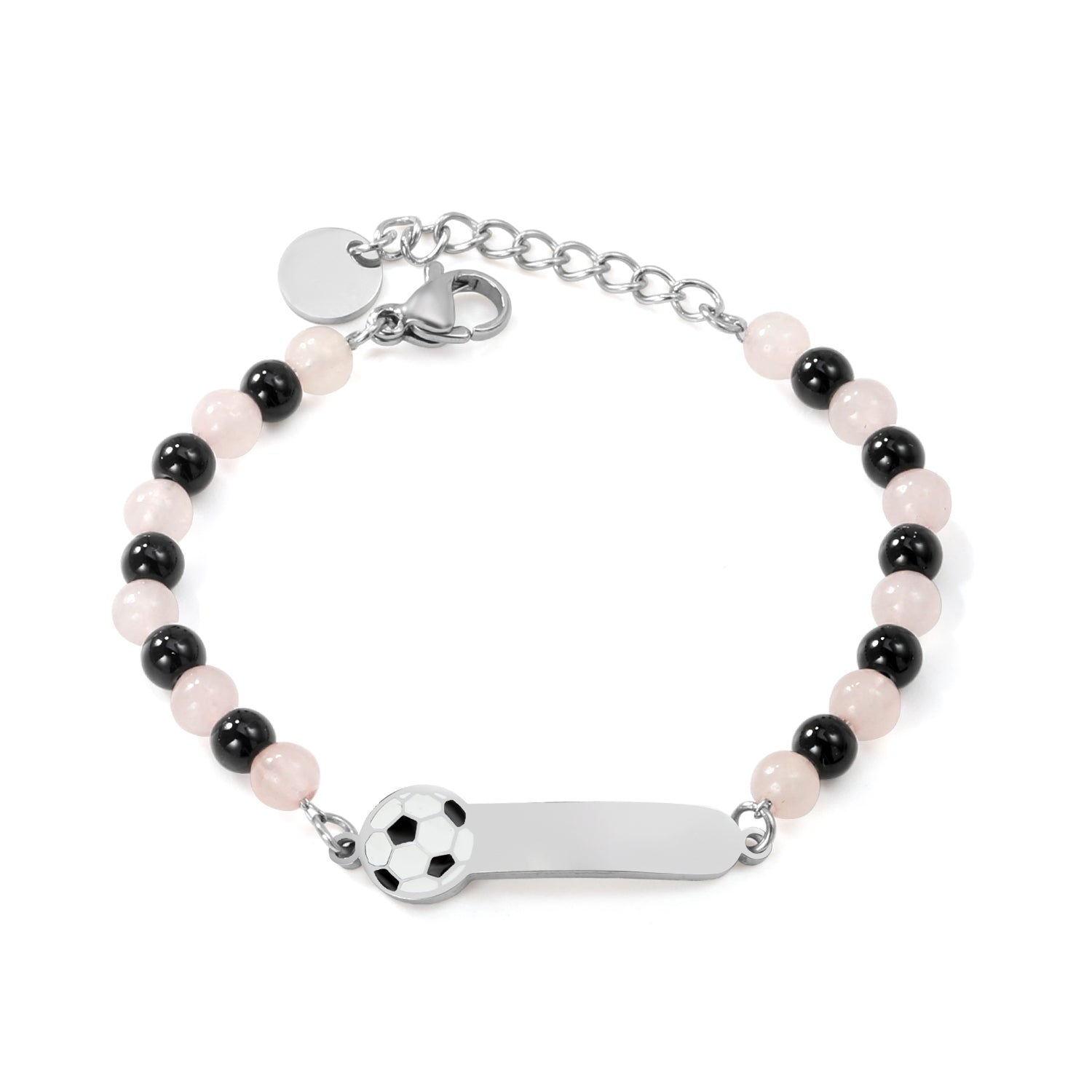 silver-black-pink-bracelet-geometric-charm