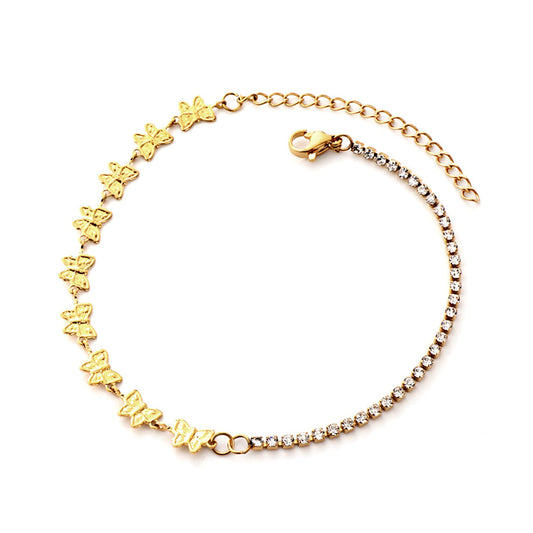 sparkling butterfly anklet