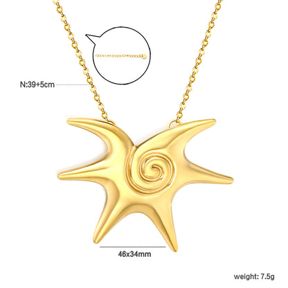 Bulk Supply Sculptural Spiral Relief Eight-Point Star Station Choker