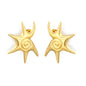 Waterproof 18K Gold Plated Vintage Embossed Starburst Earrings