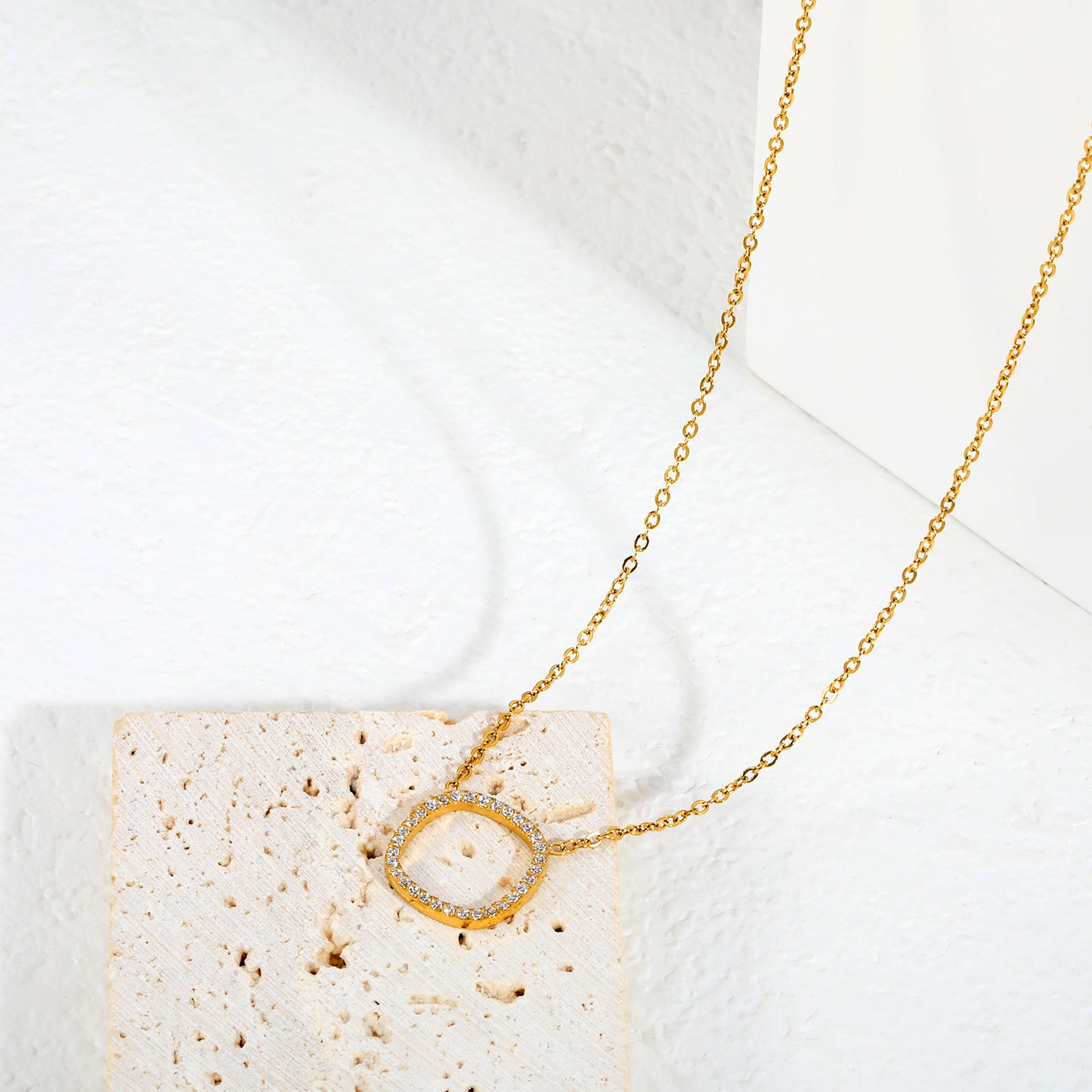 Minimalist Sparkling Open Square Diamond Necklaces for Women