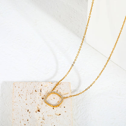 Minimalist Sparkling Open Square Diamond Necklaces for Women