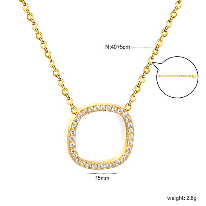 Minimalist Sparkling Open Square Diamond Necklaces for Women