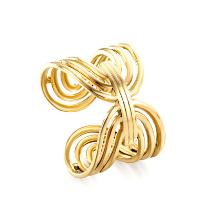 stainless-steel-gold-interwoven-ring-modern-artistry-wholesale