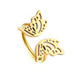 stainless steel gold dual butterfly ring openwork wings white background wholesale