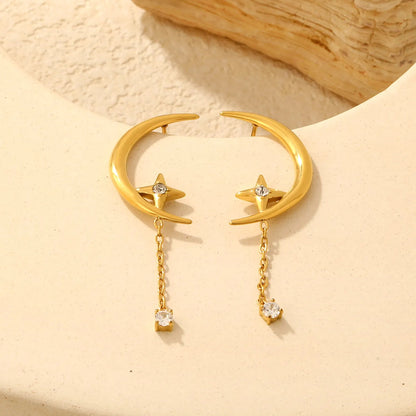 Midsummer Night Dream: Cascading Starburst & Crescent Moon Dangles