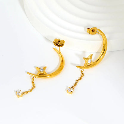 Midsummer Night Dream: Cascading Starburst & Crescent Moon Dangles