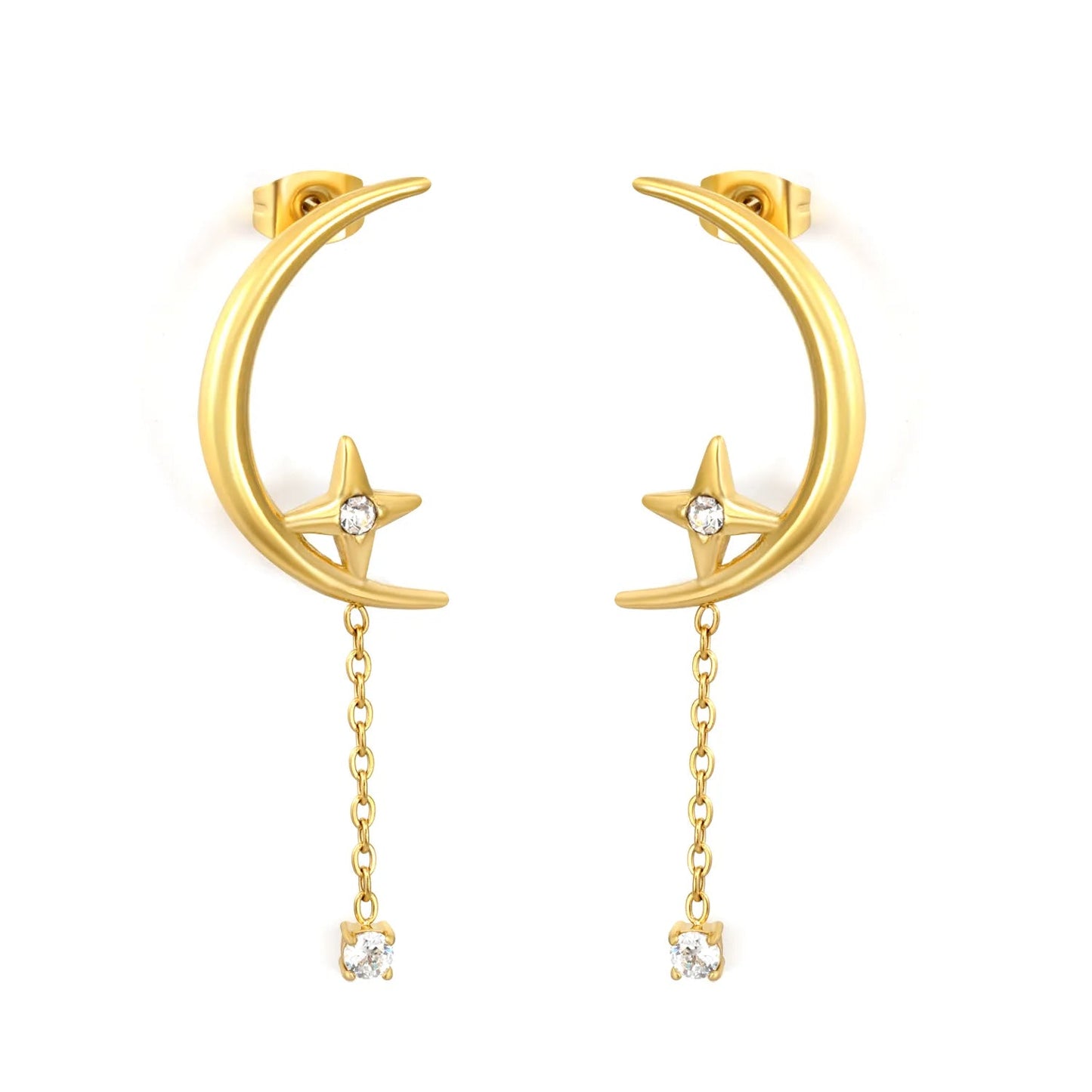 Midsummer Night Dream: Cascading Starburst & Crescent Moon Dangles