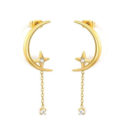 Midsummer Night Dream: Cascading Starburst & Crescent Moon Dangles
