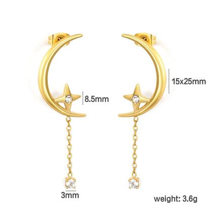 Midsummer Night Dream: Cascading Starburst & Crescent Moon Dangles