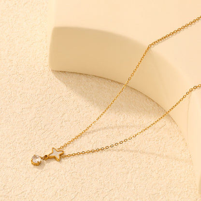 Wholesale Mother of Pearl Starburst Solitaire CZ Drop Necklace Bulk
