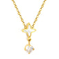 Wholesale Mother of Pearl Starburst Solitaire CZ Drop Necklace Bulk