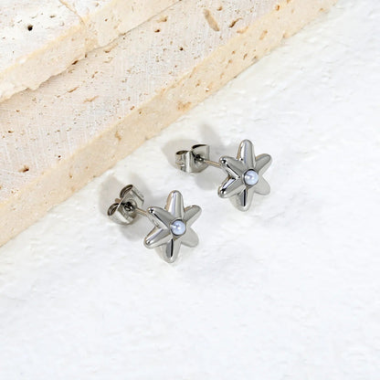 Sweet Starburst Burst Frame Embedded Round Warm Pearl Stud Earrings Romantic