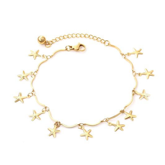 star anklet stainless steel white