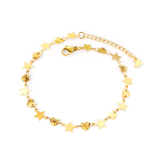 star flower alternation anklet white