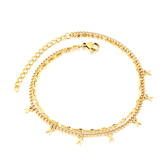 star twin chain anklet