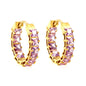 Bulk baguette cut cubic zirconia hoop earrings 304L steel