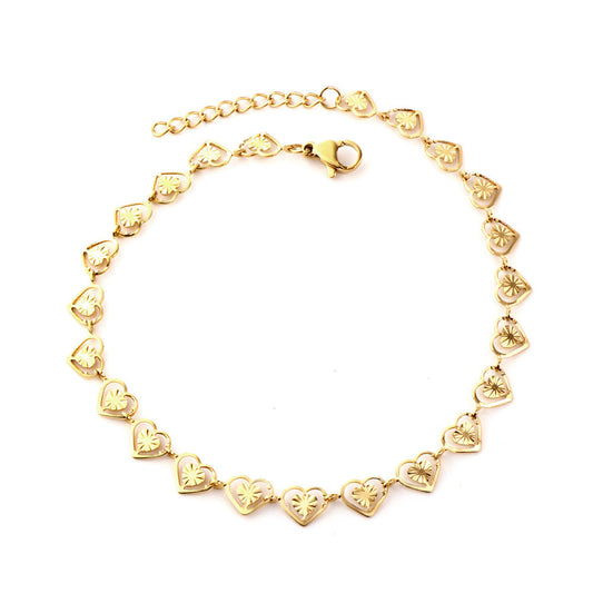 tactile heart anklet modern
